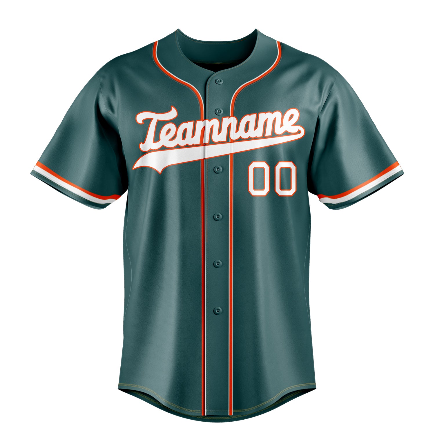 Personalized Midnight Green & White Color Fan Baseball Jersey