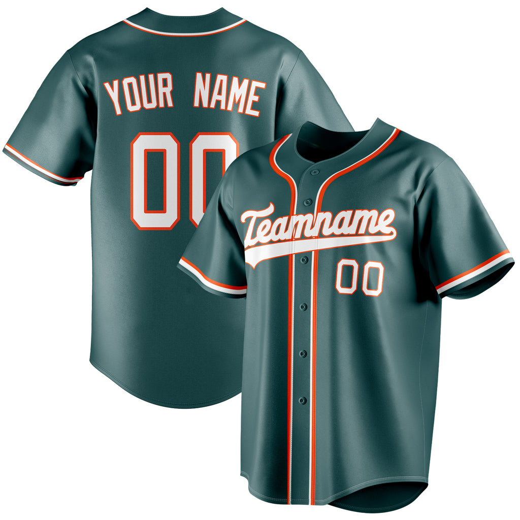 Personalized Midnight Green & White Color Fan Baseball Jersey BB01240531JZ450