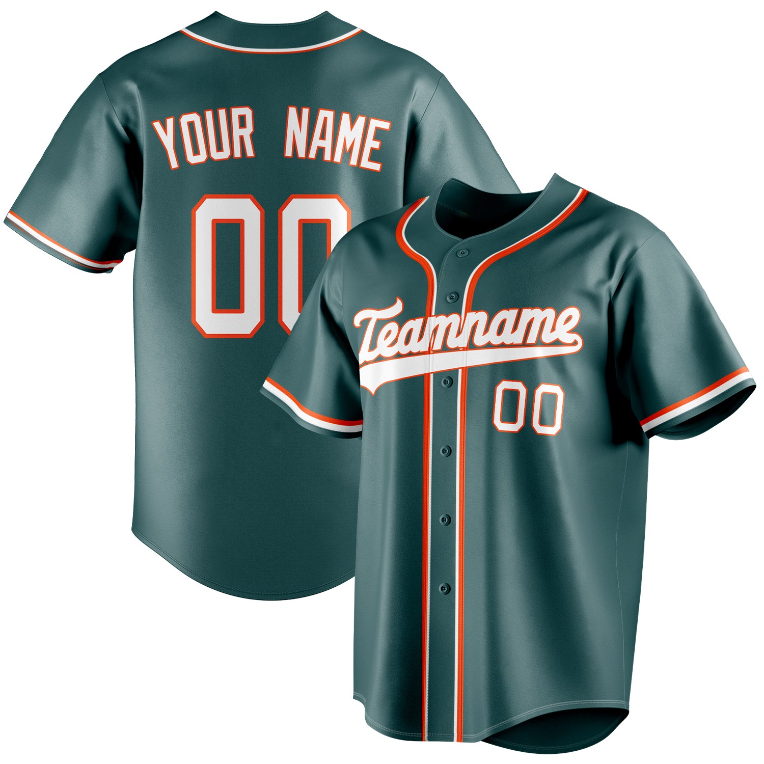 Personalized Midnight Green & White Color Fan Baseball Jersey BB01240531JZ450