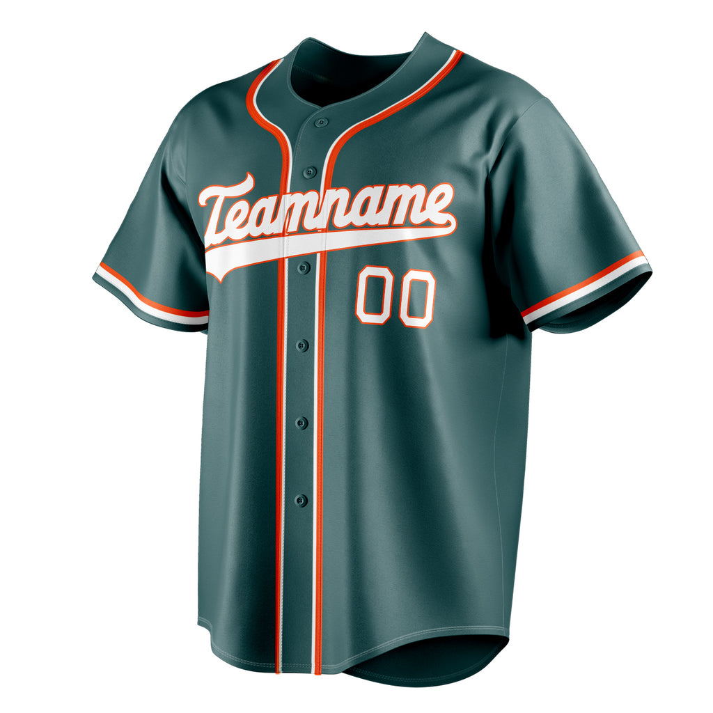 Personalized Midnight Green & White Color Fan Baseball Jersey