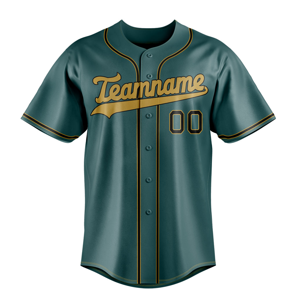 Personalized Midnight Green & Black Color Fan Baseball Jersey