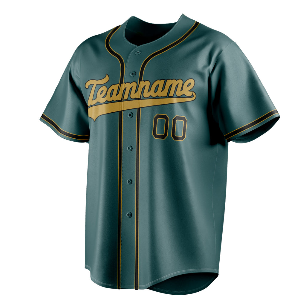 Personalized Midnight Green & Black Color Fan Baseball Jersey