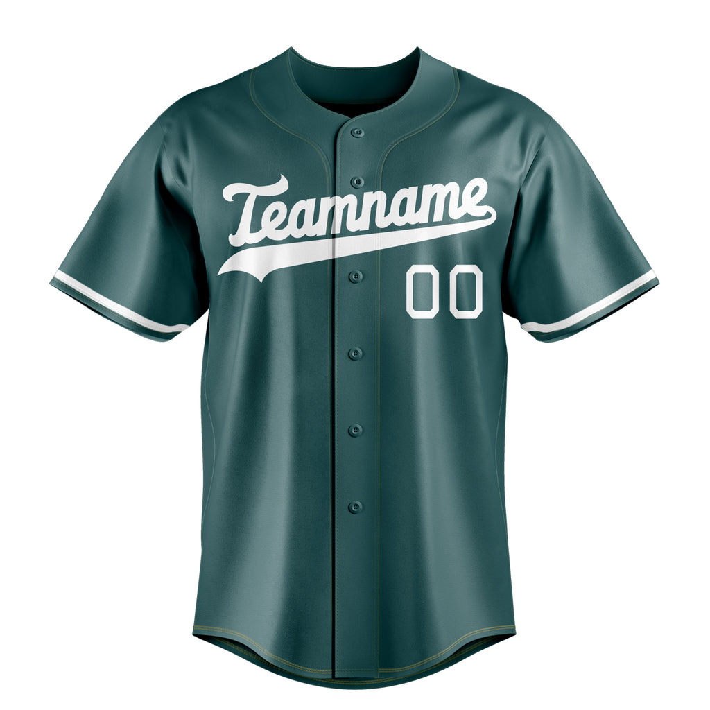 Personalized Midnight Green & White Color Fan Baseball Jersey