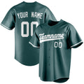 Personalized Midnight Green & White Color Fan Baseball Jersey BB01240531JZ453