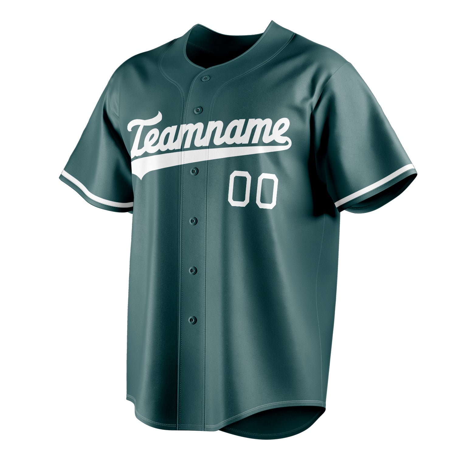 Personalized Midnight Green & White Color Fan Baseball Jersey