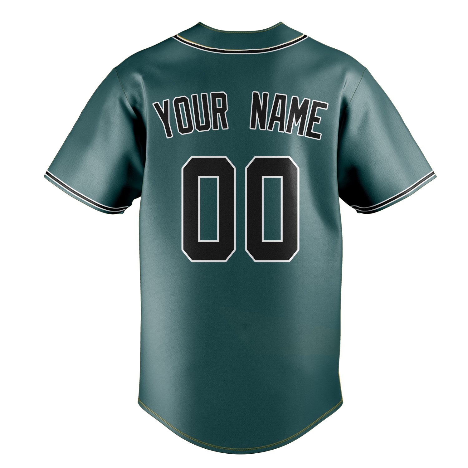 Personalized Midnight Green & Black Color Fan Baseball Jersey