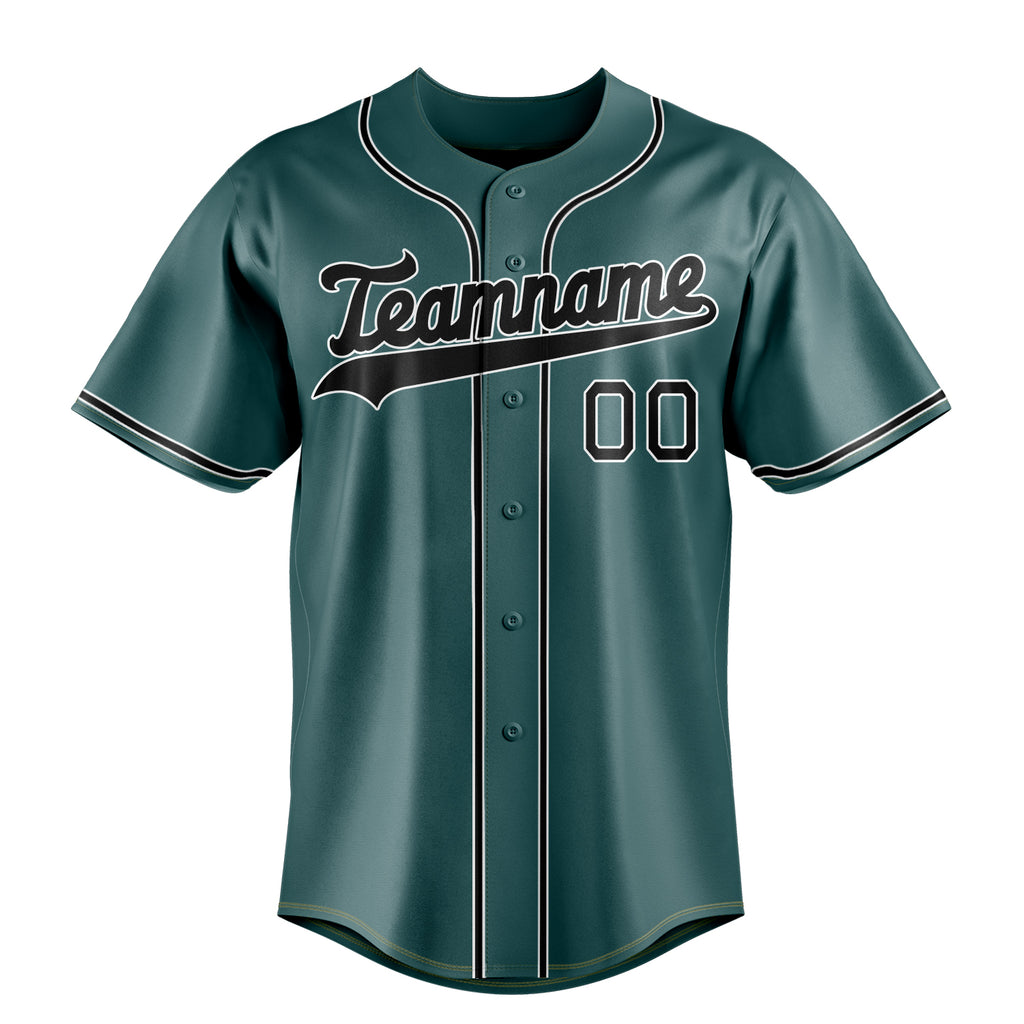 Personalized Midnight Green & Black Color Fan Baseball Jersey