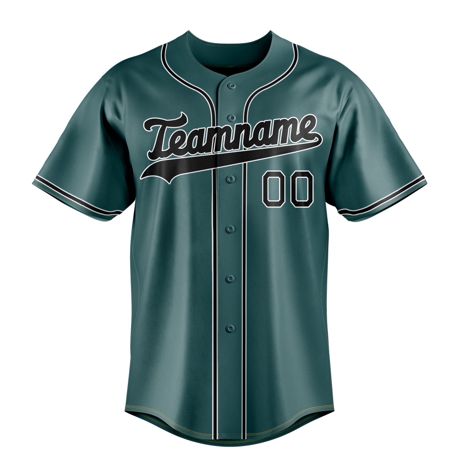 Personalized Midnight Green & Black Color Fan Baseball Jersey