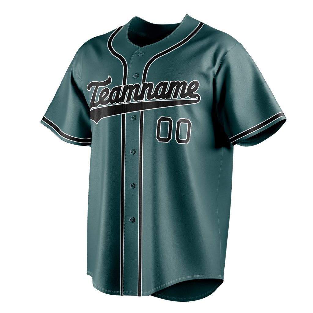 Personalized Midnight Green & Black Color Fan Baseball Jersey