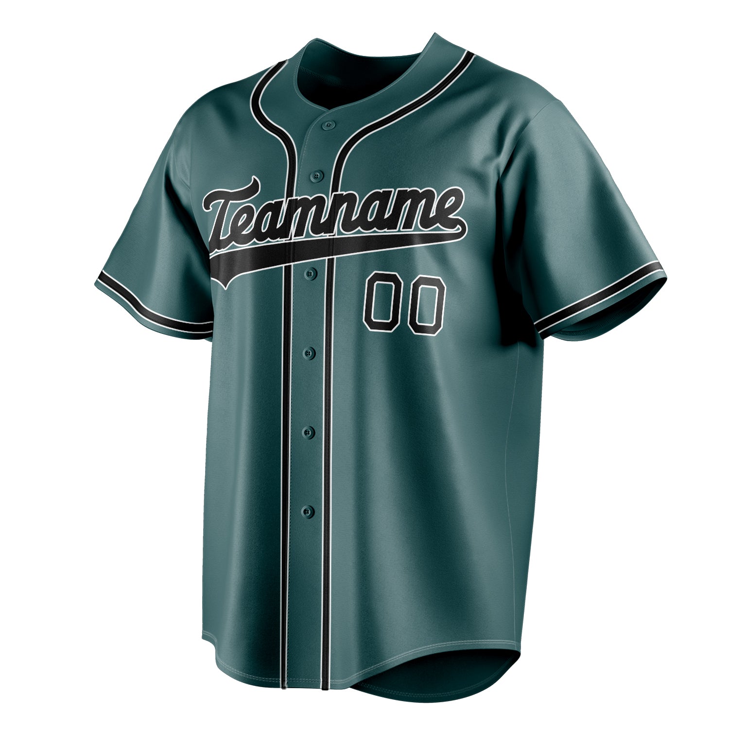 Personalized Midnight Green & Black Color Fan Baseball Jersey