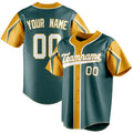 Personalized Midnight Green & Yellow 3 Colors Arm Shapes Fan Baseball Jersey BB01240531JZ455