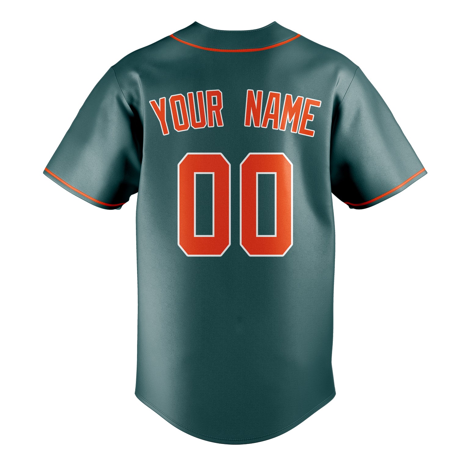 Personalized Midnight Green & Orange Color Fan Baseball Jersey