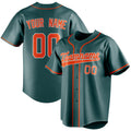 Personalized Midnight Green & Orange Color Fan Baseball Jersey BB01240531JZ456
