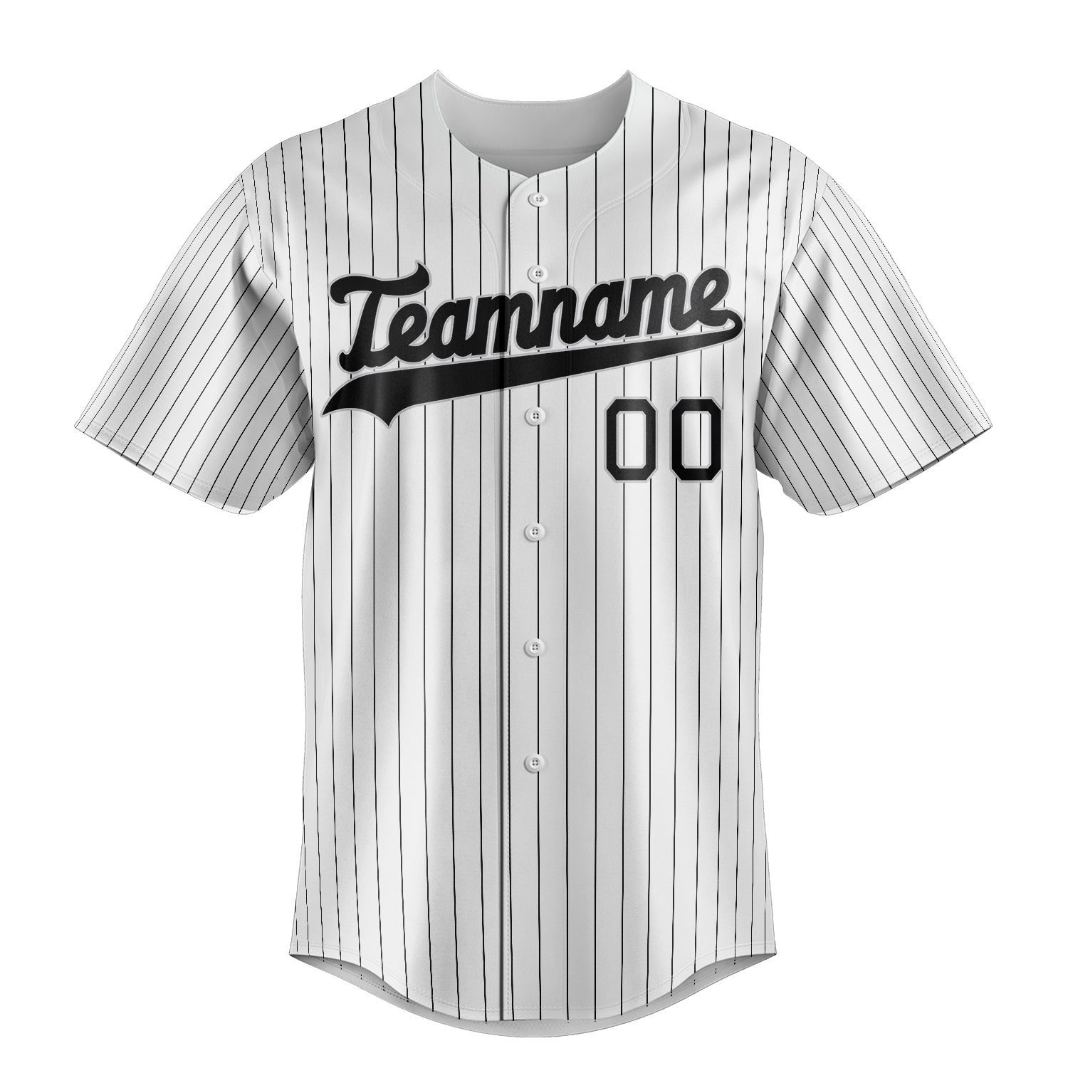 Personalized White & Black Black Pinstripe Fan Baseball Jersey