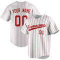 Personalized White & Red Red Pinstripe Fan Baseball Jersey BB01240531LH502