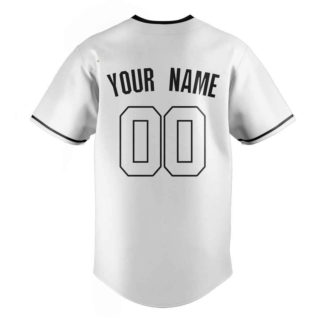 Personalized White & Black Color Fan Baseball Jersey
