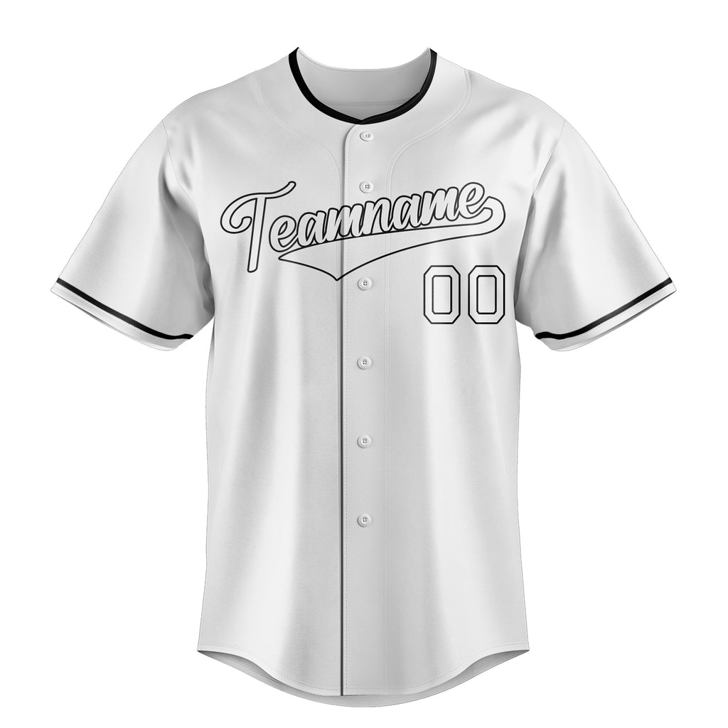 Personalized White & Black Color Fan Baseball Jersey