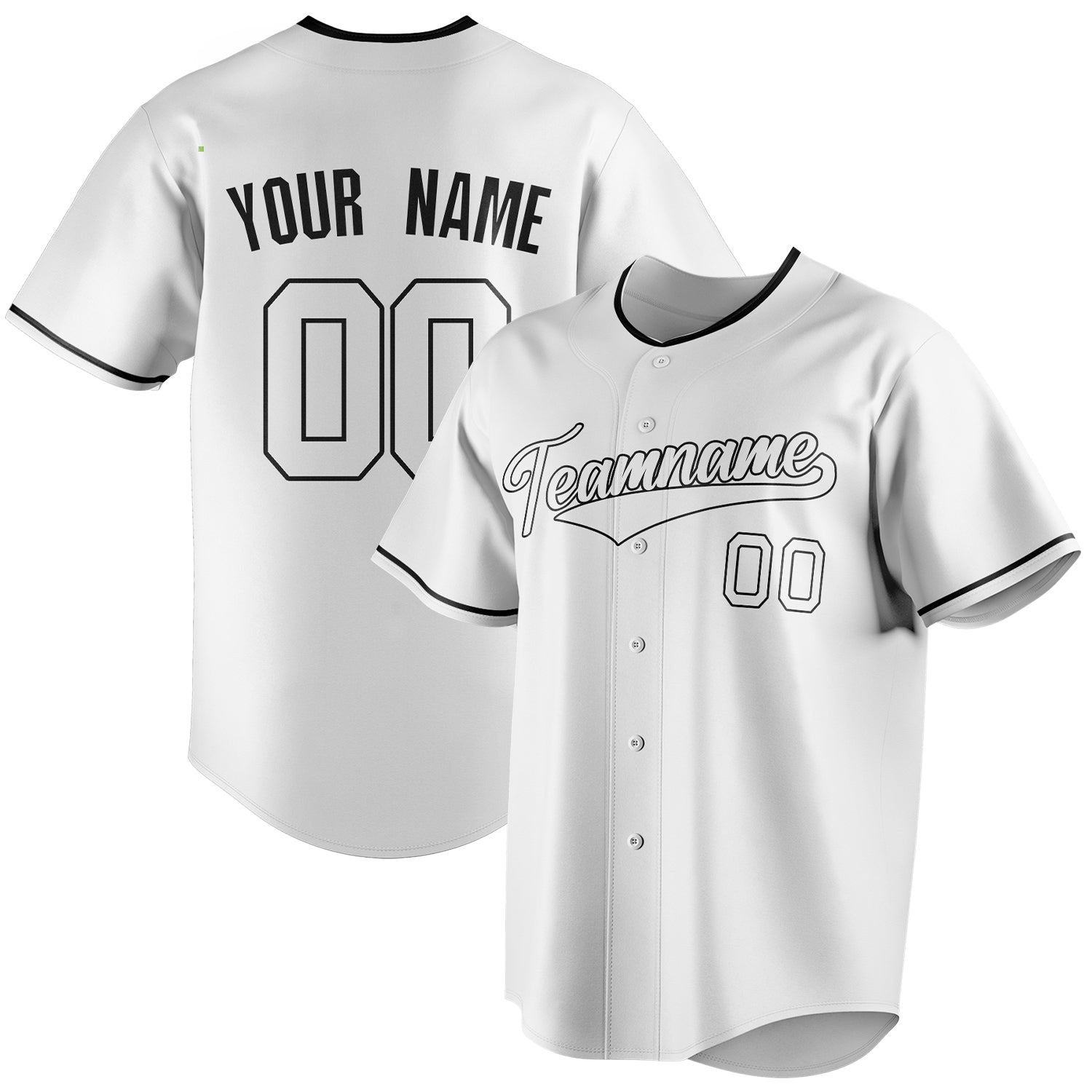 Personalized White & Black Color Fan Baseball Jersey BB01240531LH503