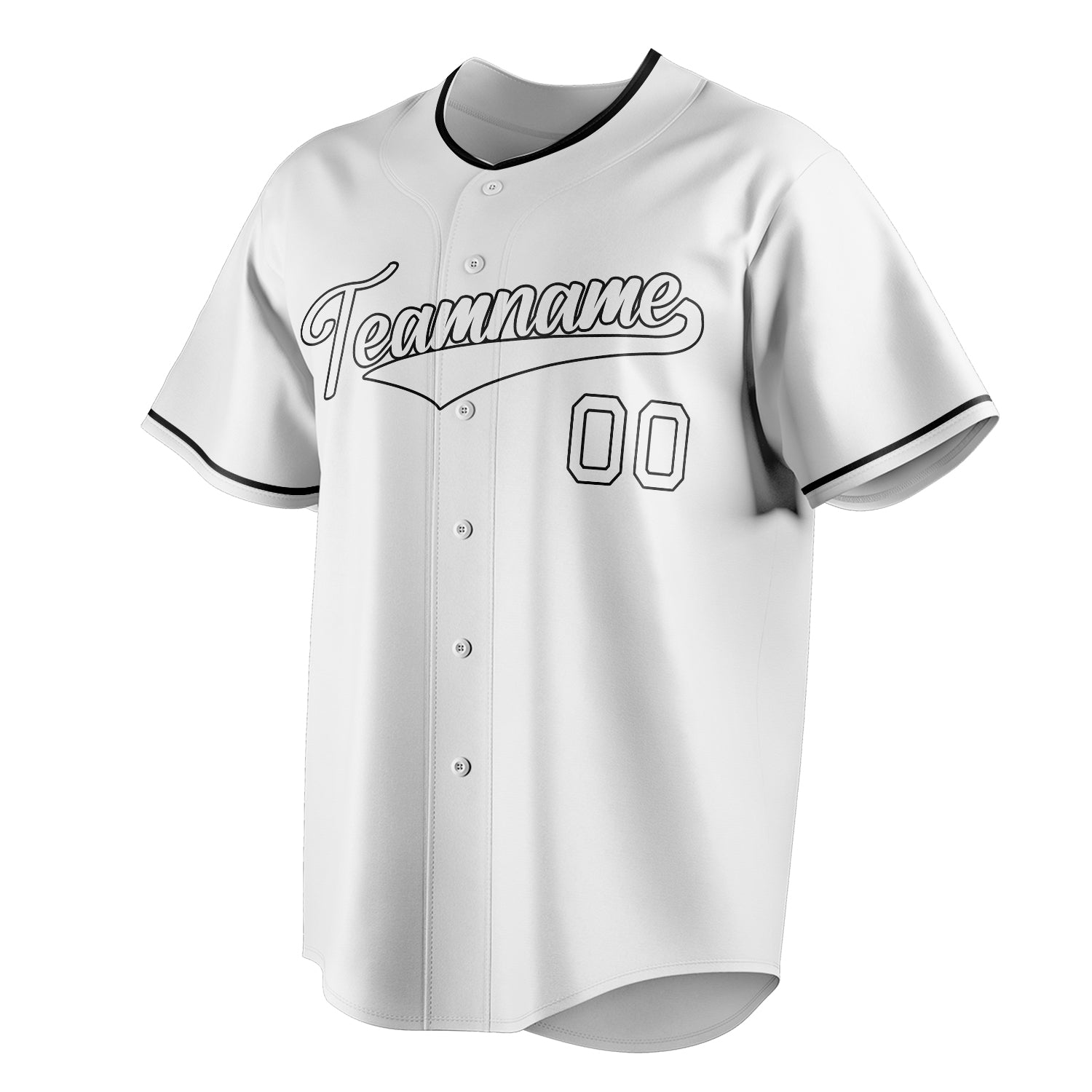 Personalized White & Black Color Fan Baseball Jersey