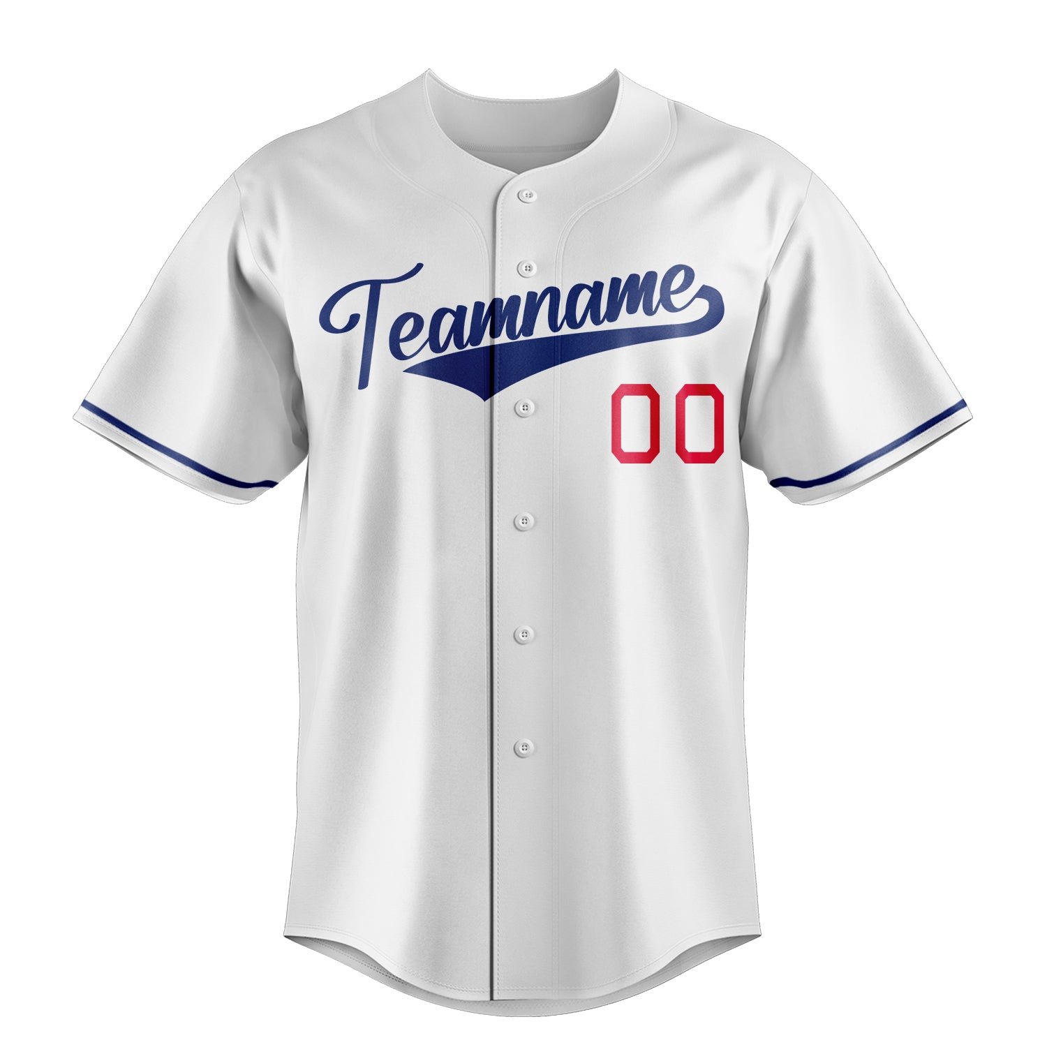 Personalized White & Royal Color Fan Baseball Jersey