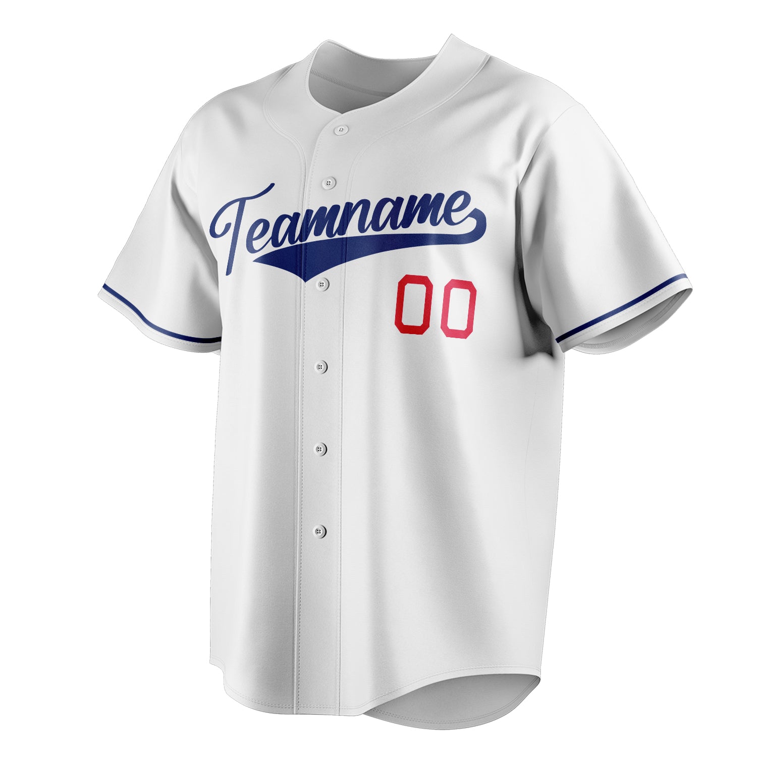 Personalized White & Royal Color Fan Baseball Jersey