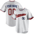 Personalized White & Red Black Pinstripe Fan Baseball Jersey BB01240531LH505