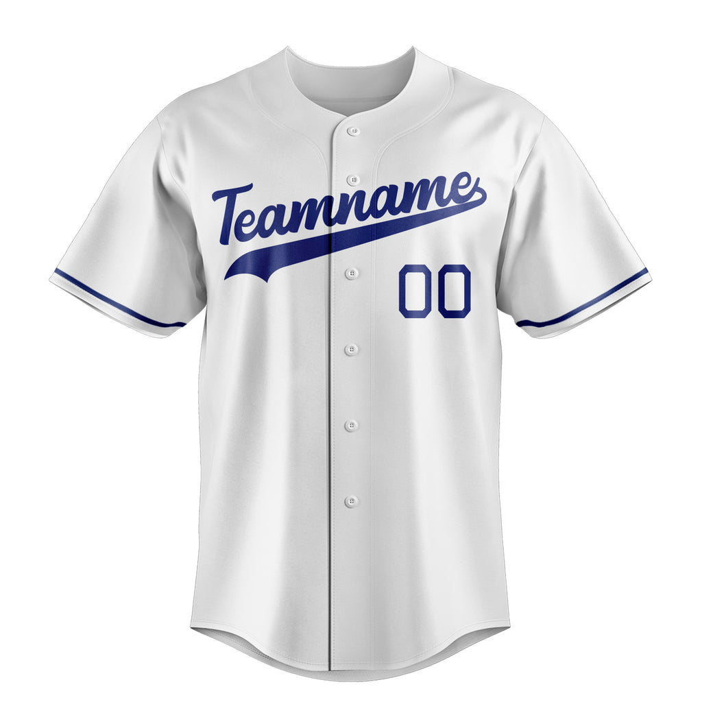 Personalized White & Royal Color Fan Baseball Jersey