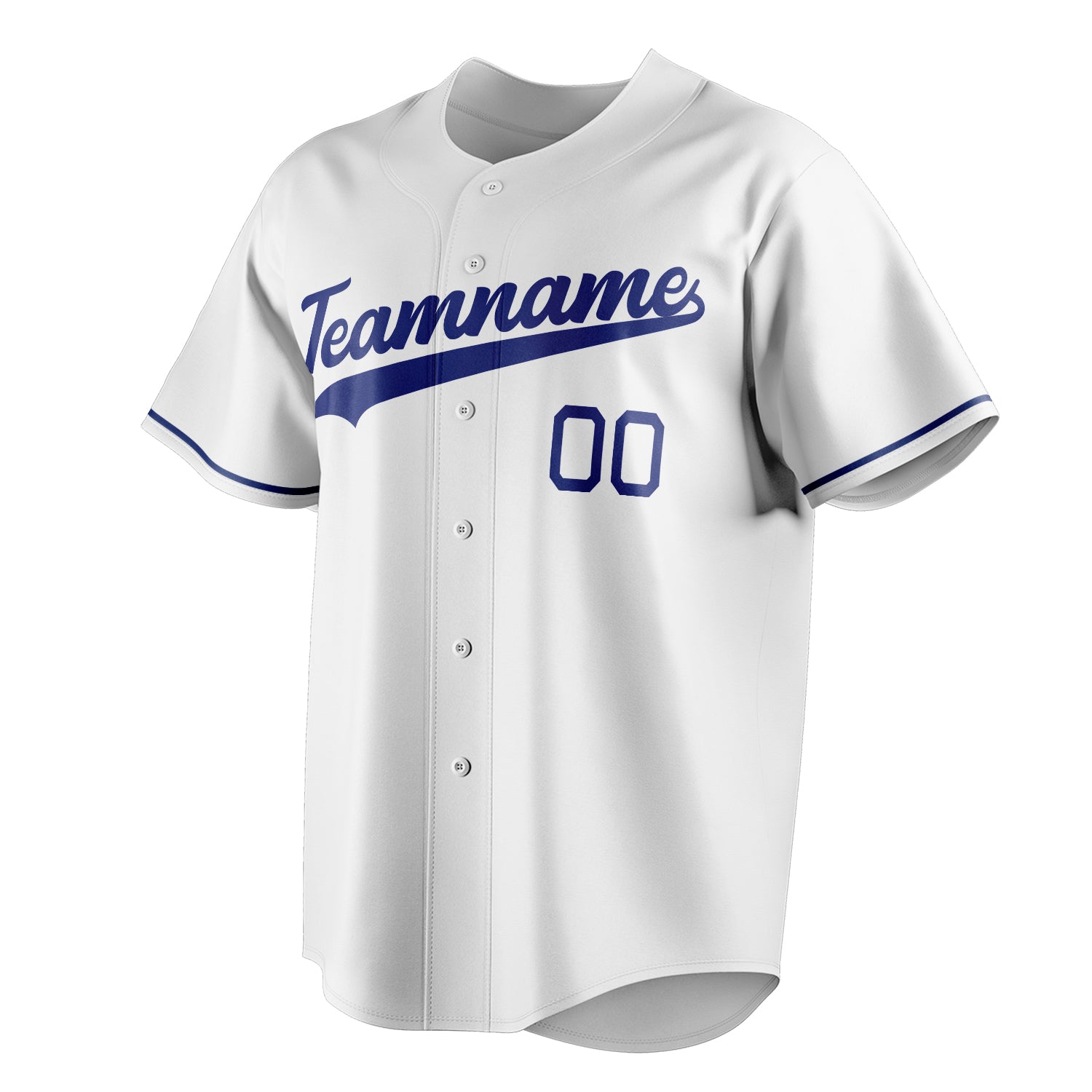 Personalized White & Royal Color Fan Baseball Jersey