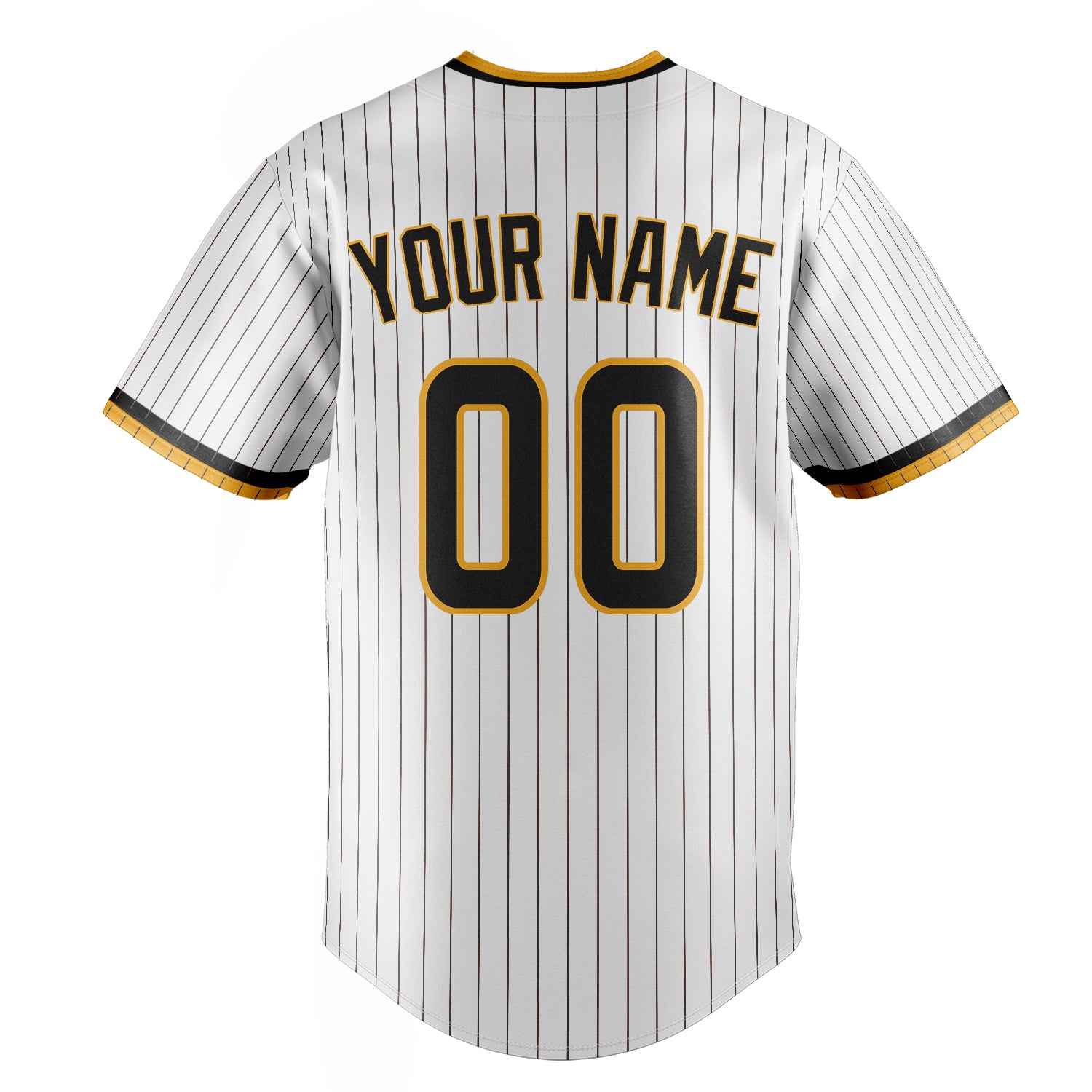 Personalized White & Brown Brown Pinstripe Fan Baseball Jersey
