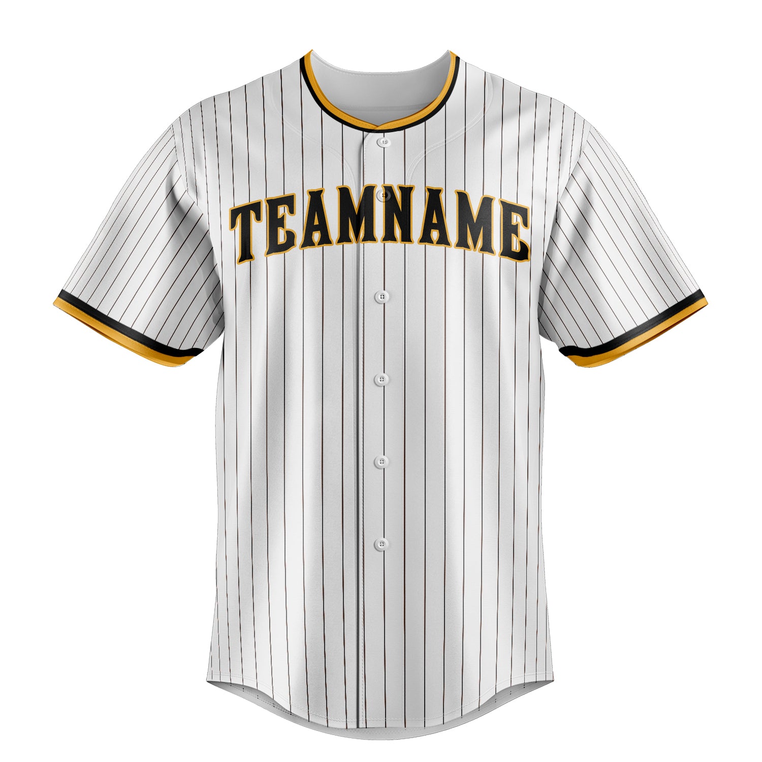 Personalized White & Brown Brown Pinstripe Fan Baseball Jersey