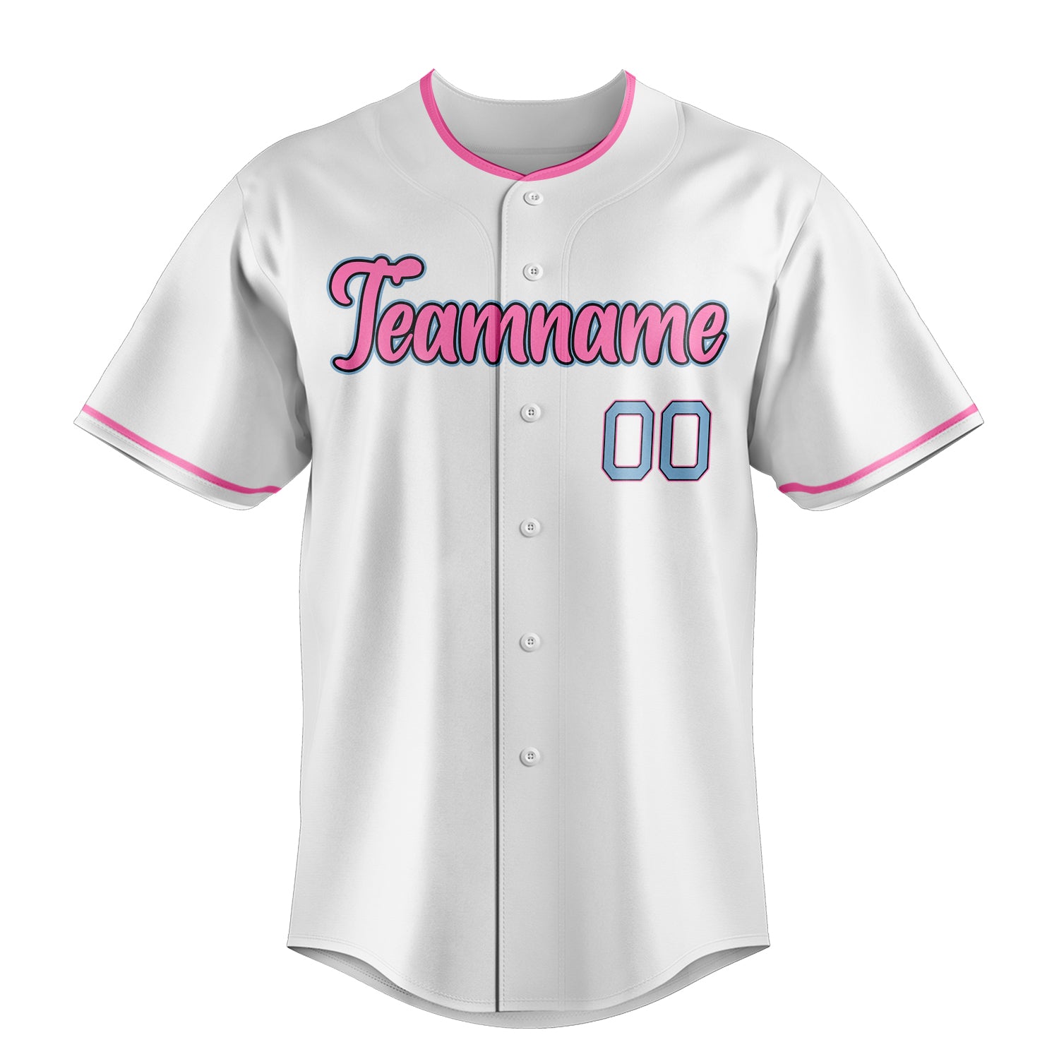 Personalized White & Pink Color Fan Baseball Jersey