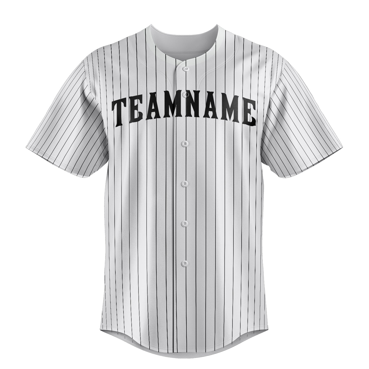 Personalized White & Black Black Pinstripe Fan Baseball Jersey