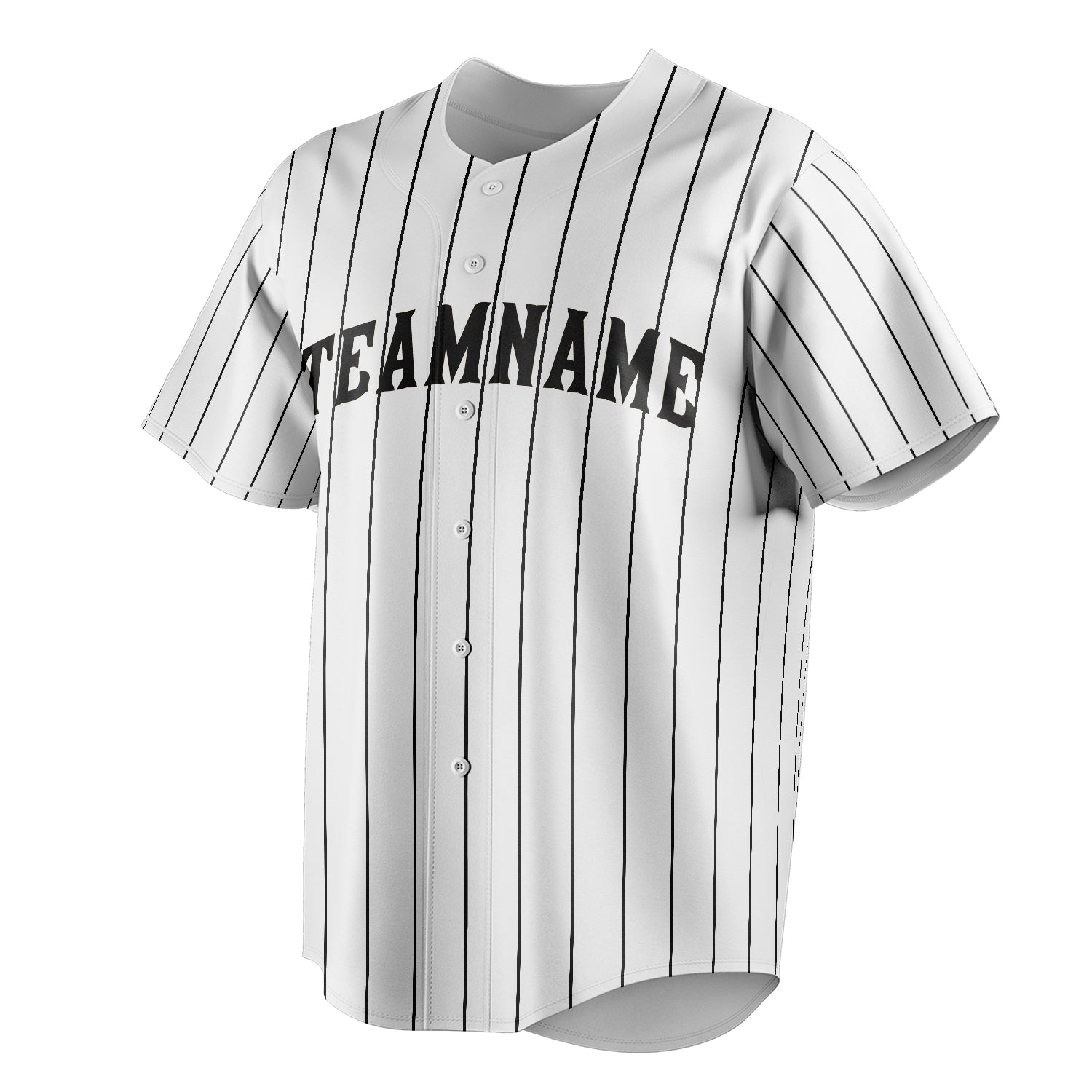 Personalized White & Black Black Pinstripe Fan Baseball Jersey