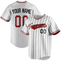 Personalized White & Red Black Pinstripe Fan Baseball Jersey BB01240531LH513