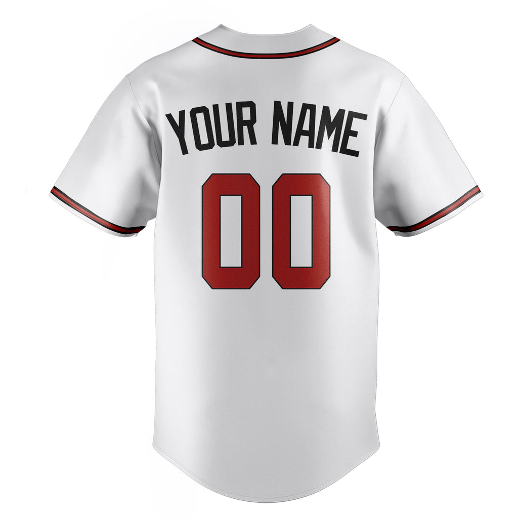 Personalized White & Red Color Fan Baseball Jersey