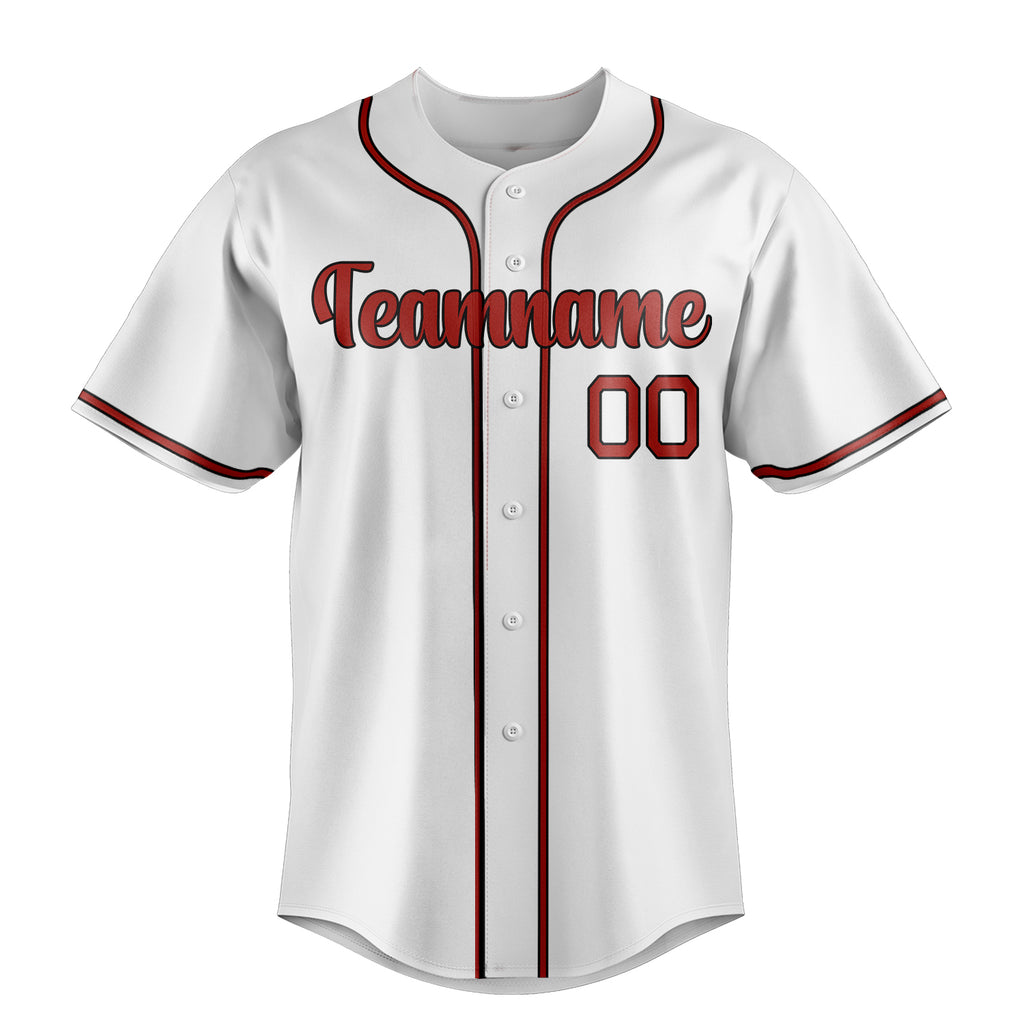 Personalized White & Red Color Fan Baseball Jersey