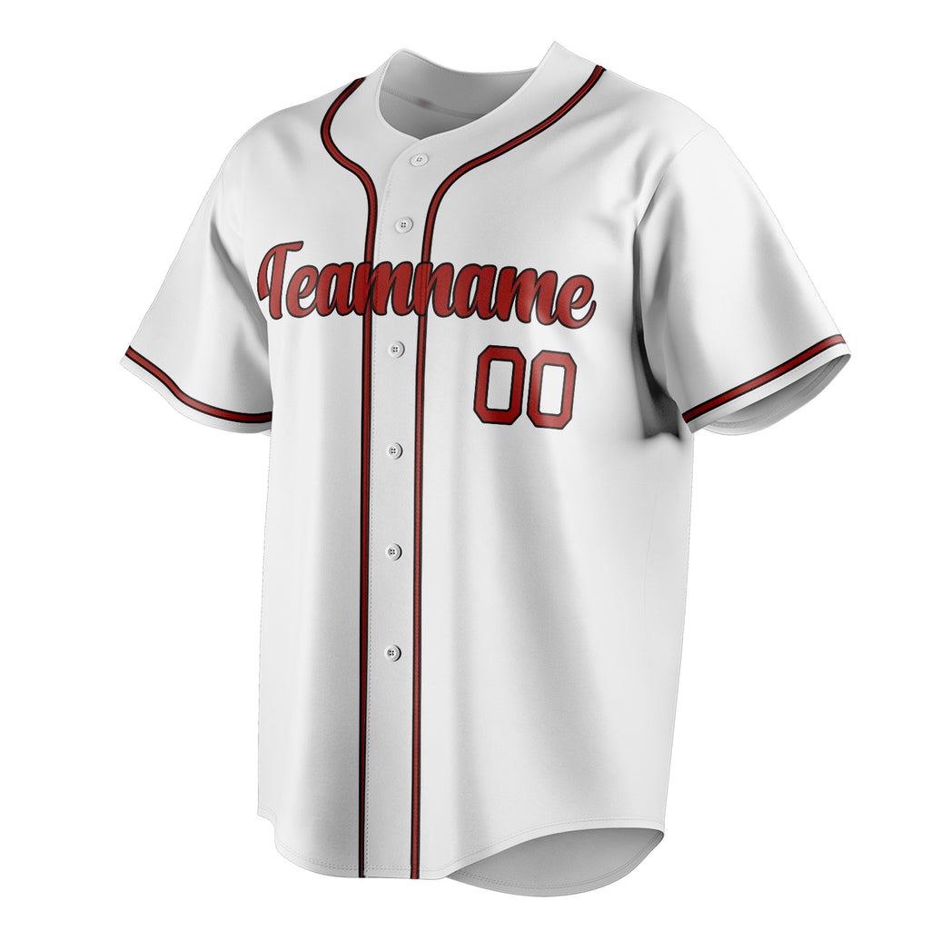 Personalized White & Red Color Fan Baseball Jersey
