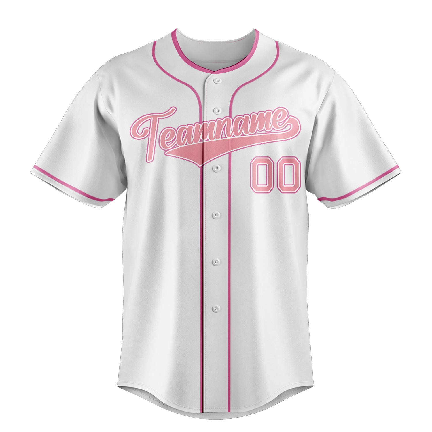 Personalized White & Pink Color Fan Baseball Jersey