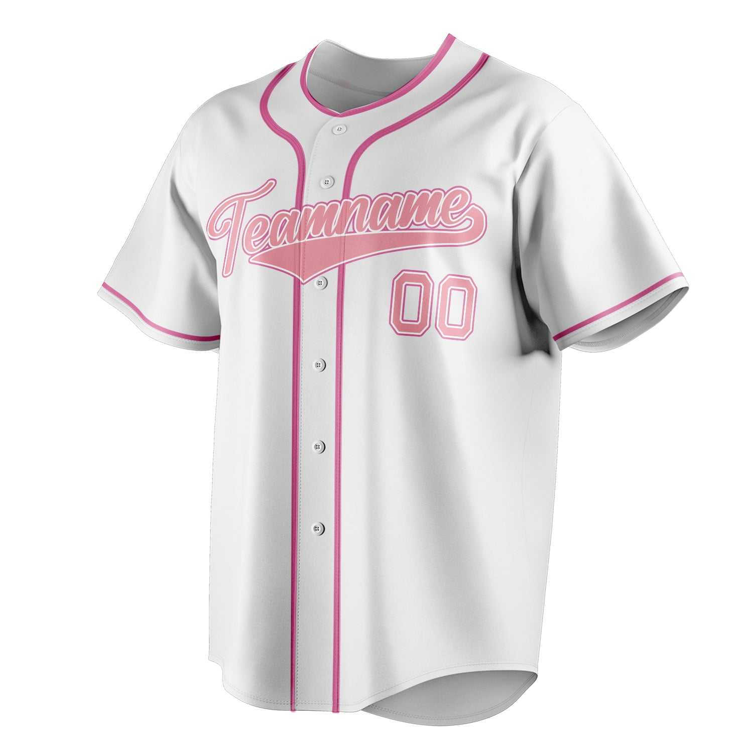 Personalized White & Pink Color Fan Baseball Jersey