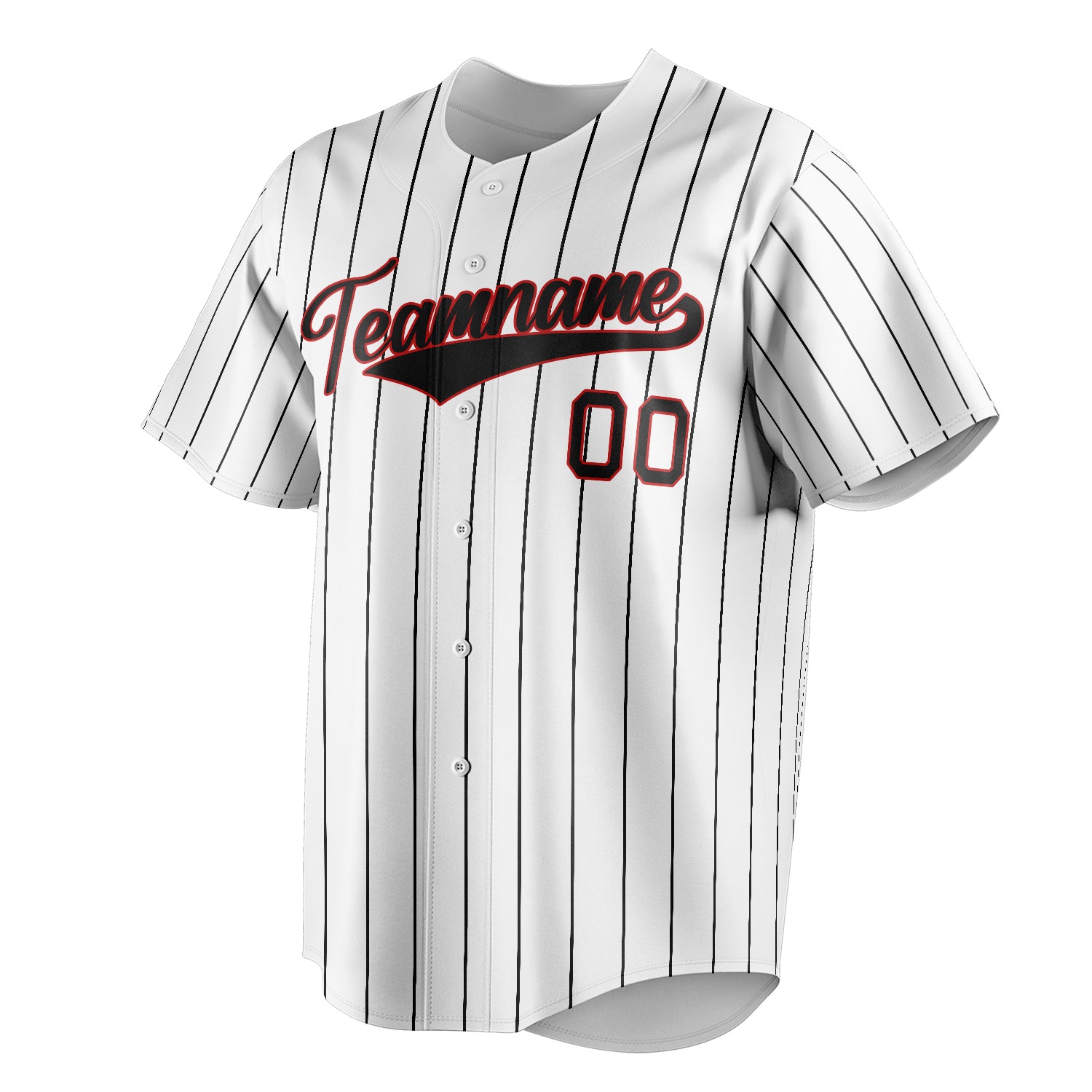 Personalized White & Black Black Pinstripe Fan Baseball Jersey