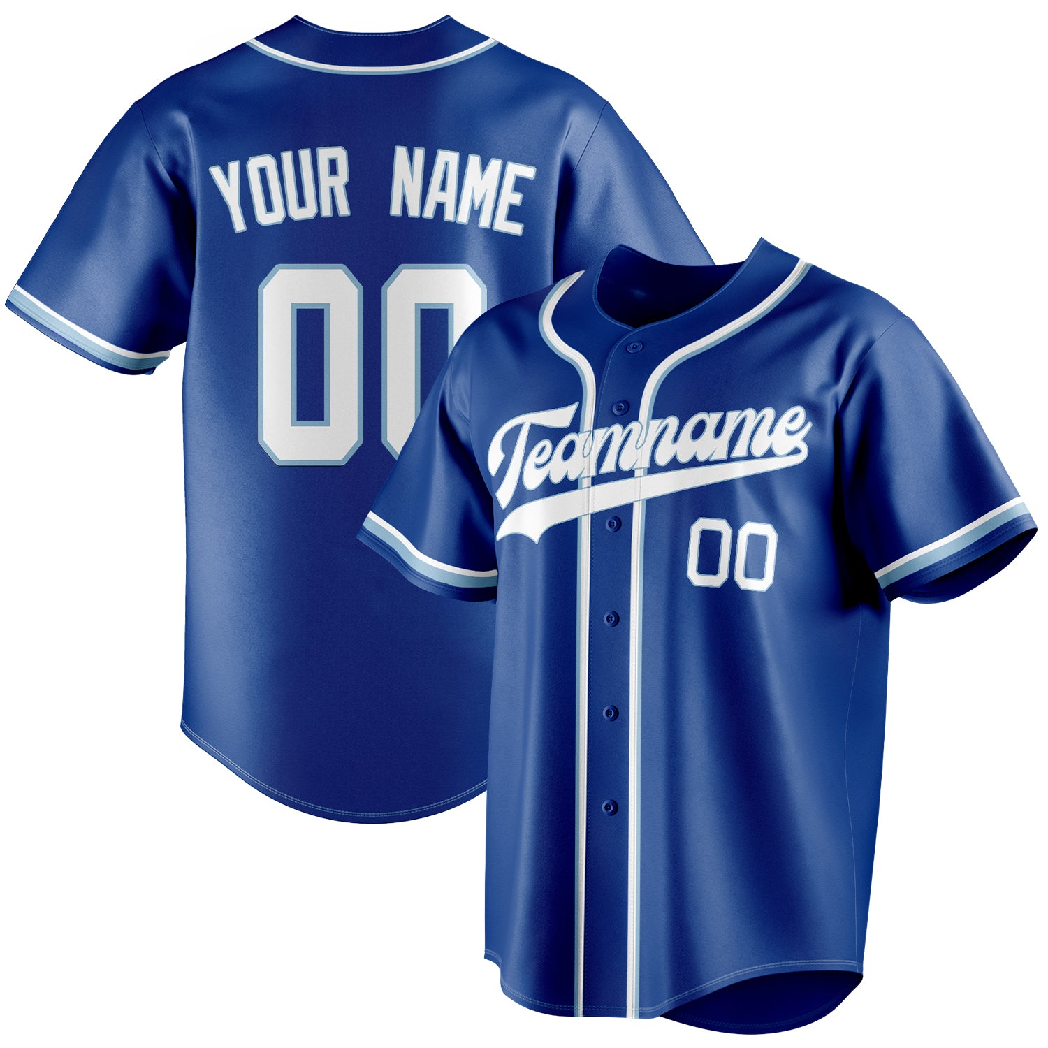 Personalized Royal & White Color Fan Baseball Jersey BB01240531TY360