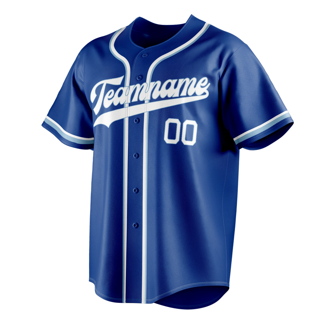 Personalized Royal & White Color Fan Baseball Jersey