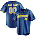 Personalized Royal & Gold Gold Pinstripe Fan Baseball Jersey BB01240531TY361