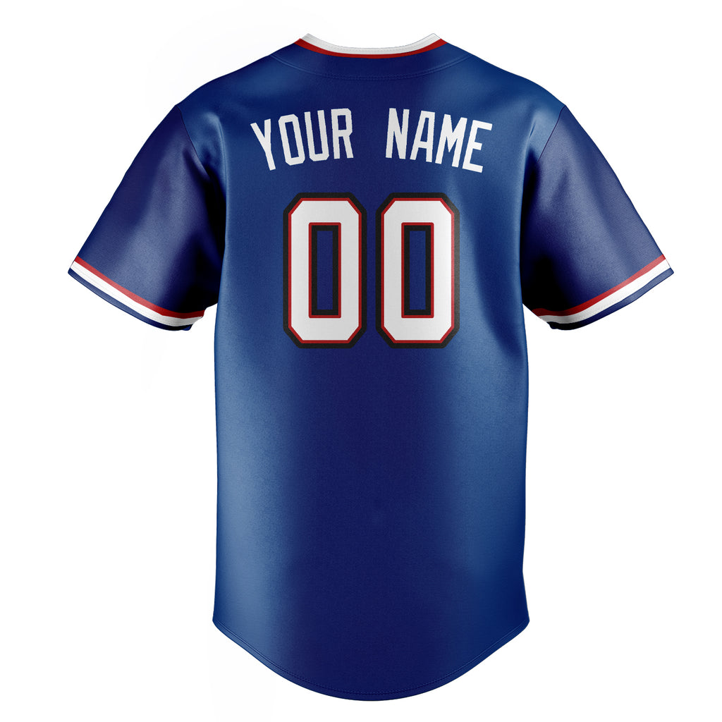 Personalized Royal & White Color Fan Baseball Jersey