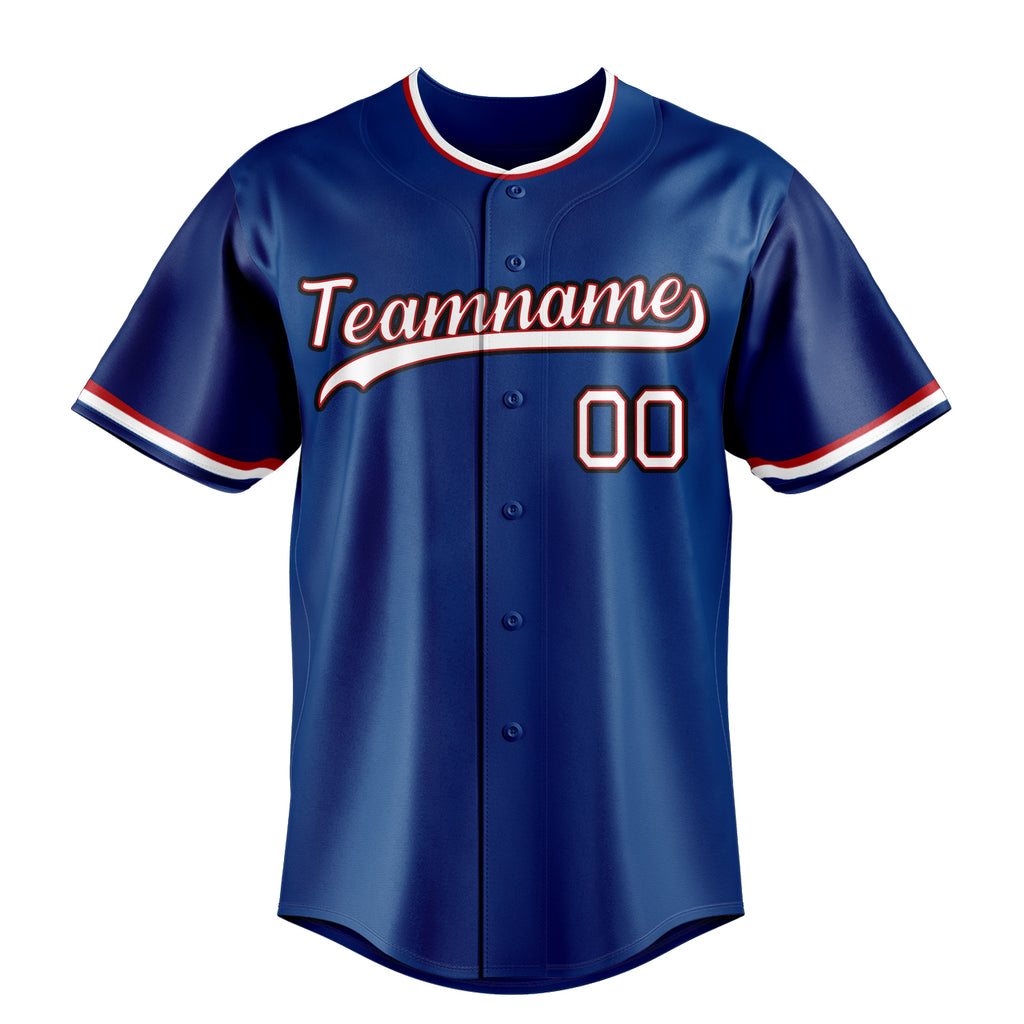Personalized Royal & White Color Fan Baseball Jersey