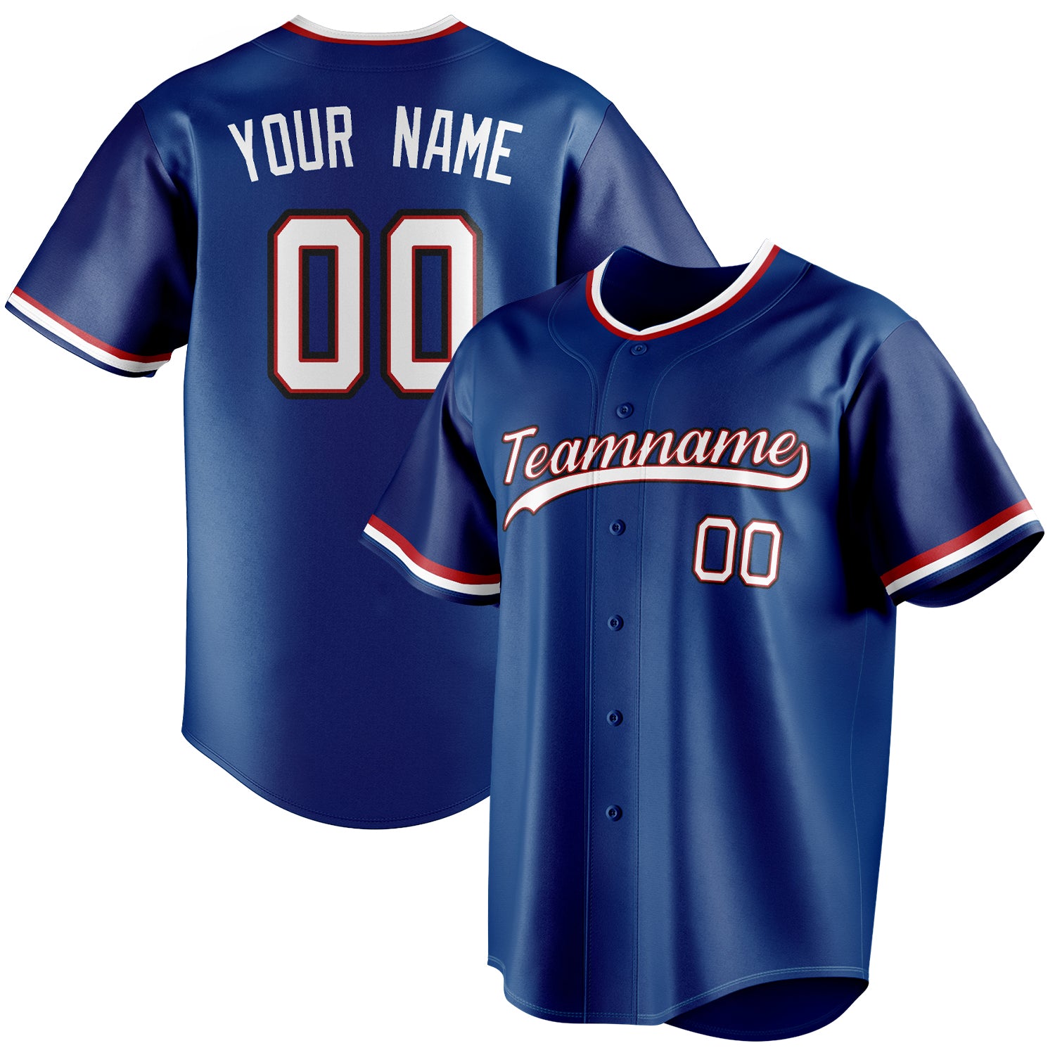 Personalized Royal & White Color Fan Baseball Jersey BB01240531TY362