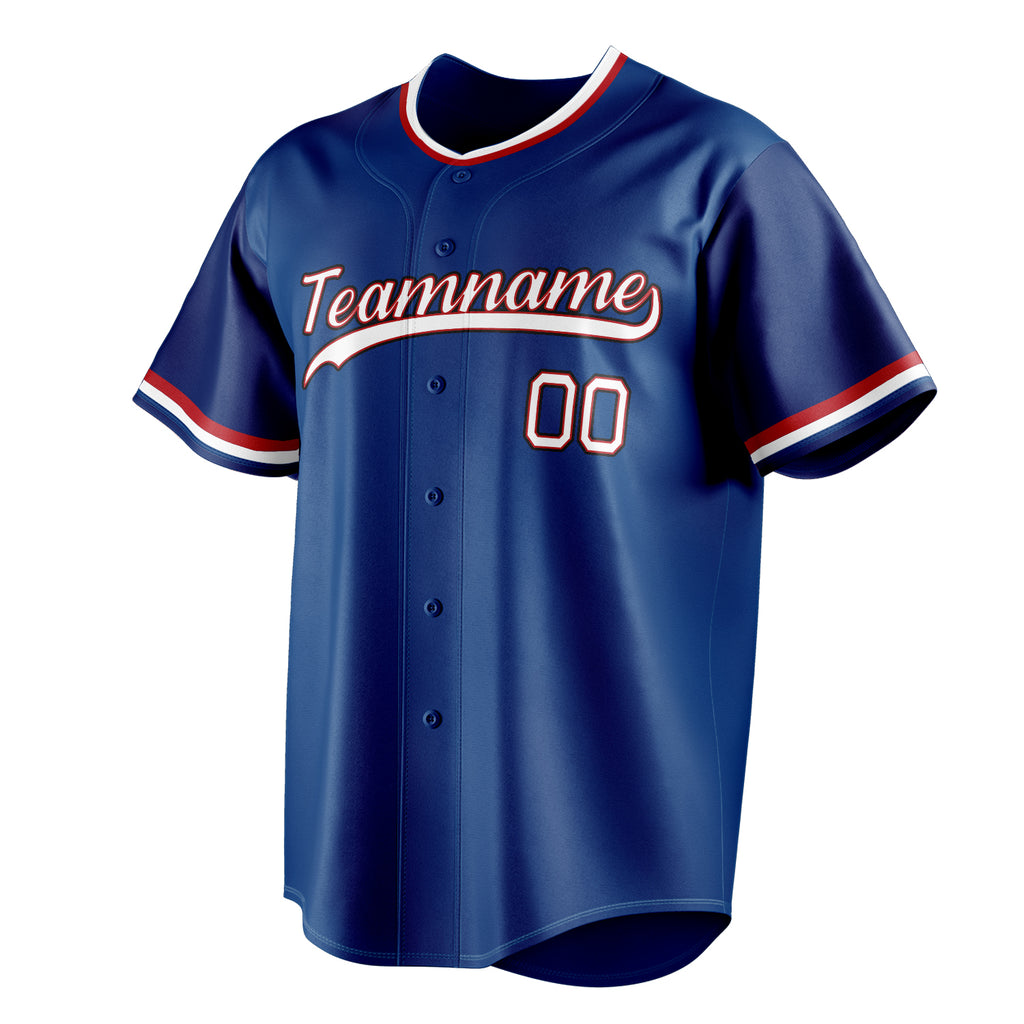 Personalized Royal & White Color Fan Baseball Jersey