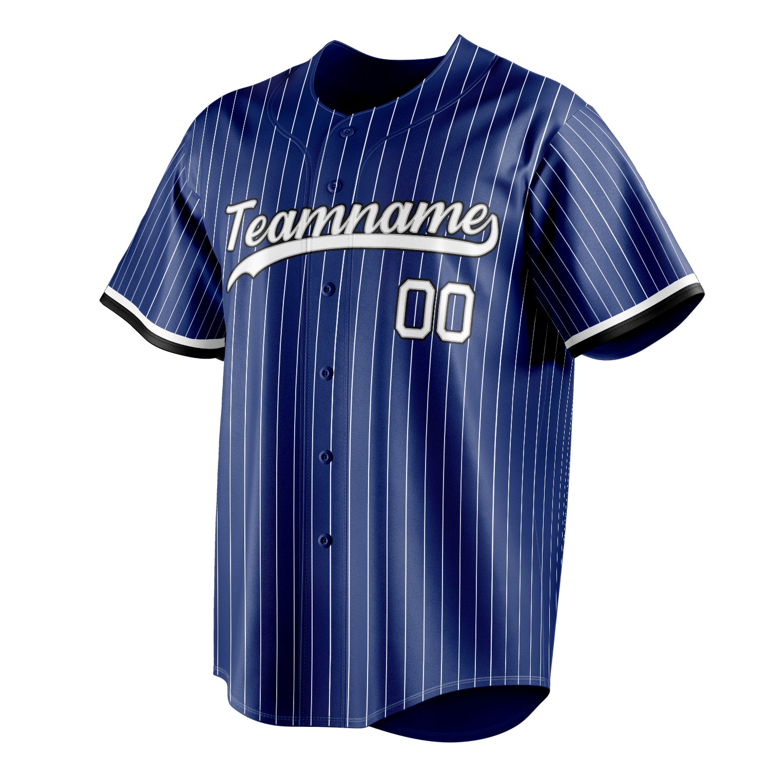 Personalized Royal & White White Pinstripe Fan Baseball Jersey