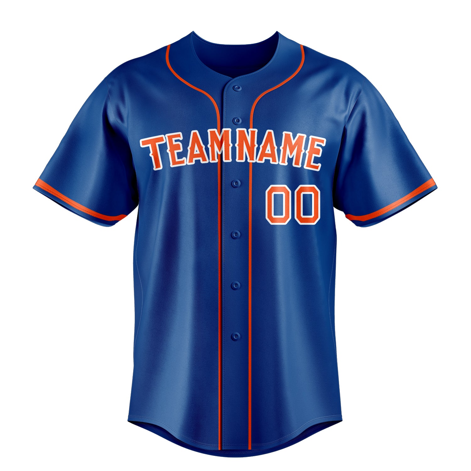 Personalized Royal & Orange Color Fan Baseball Jersey