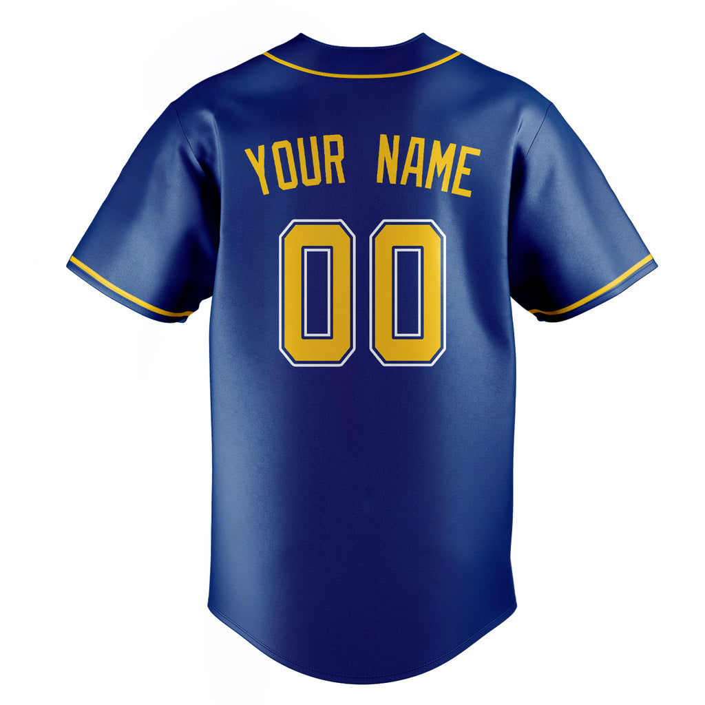 Personalized Royal & Gold Color Fan Baseball Jersey